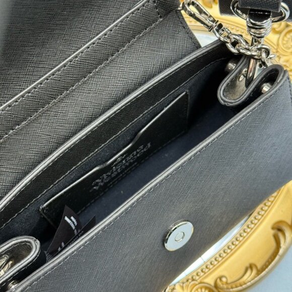 🆕 VIVIENNE WESTWOOD 🧿 NWT Small Black Hazel Bag - Saffiano Leather - Black - Picture 12 of 15